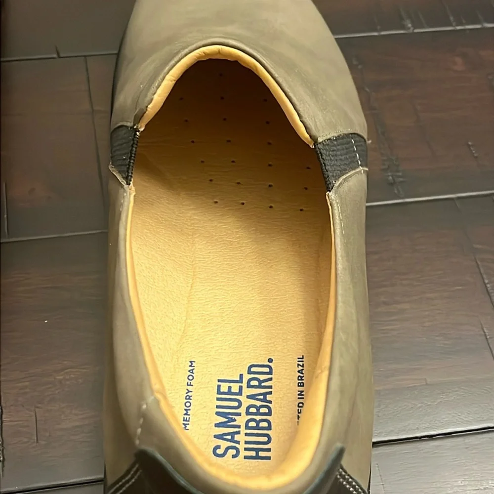 Samuel Hubbard Marin Slip-On Shoes Taupe Nubuck Brazil Women’s Size 9.5 W Wide
